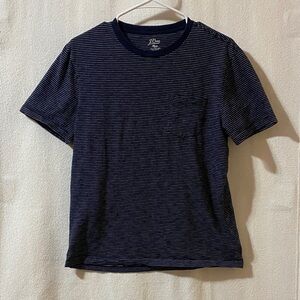 J. Crew Navy Striped Short Sleeve Tee